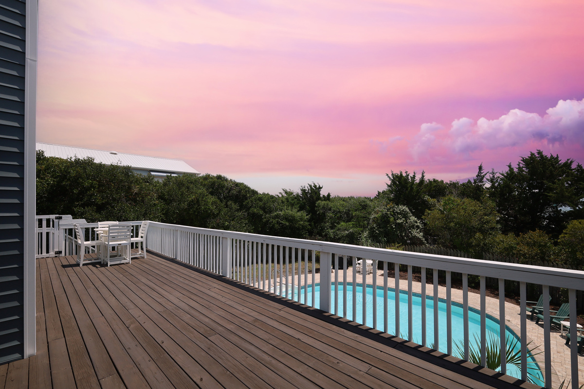 Welcome to SeaEsta, your private coastal escape where poolside relaxation and unforgettable Emerald Isle sunsets await