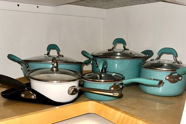 Assortment of extra pots and pans