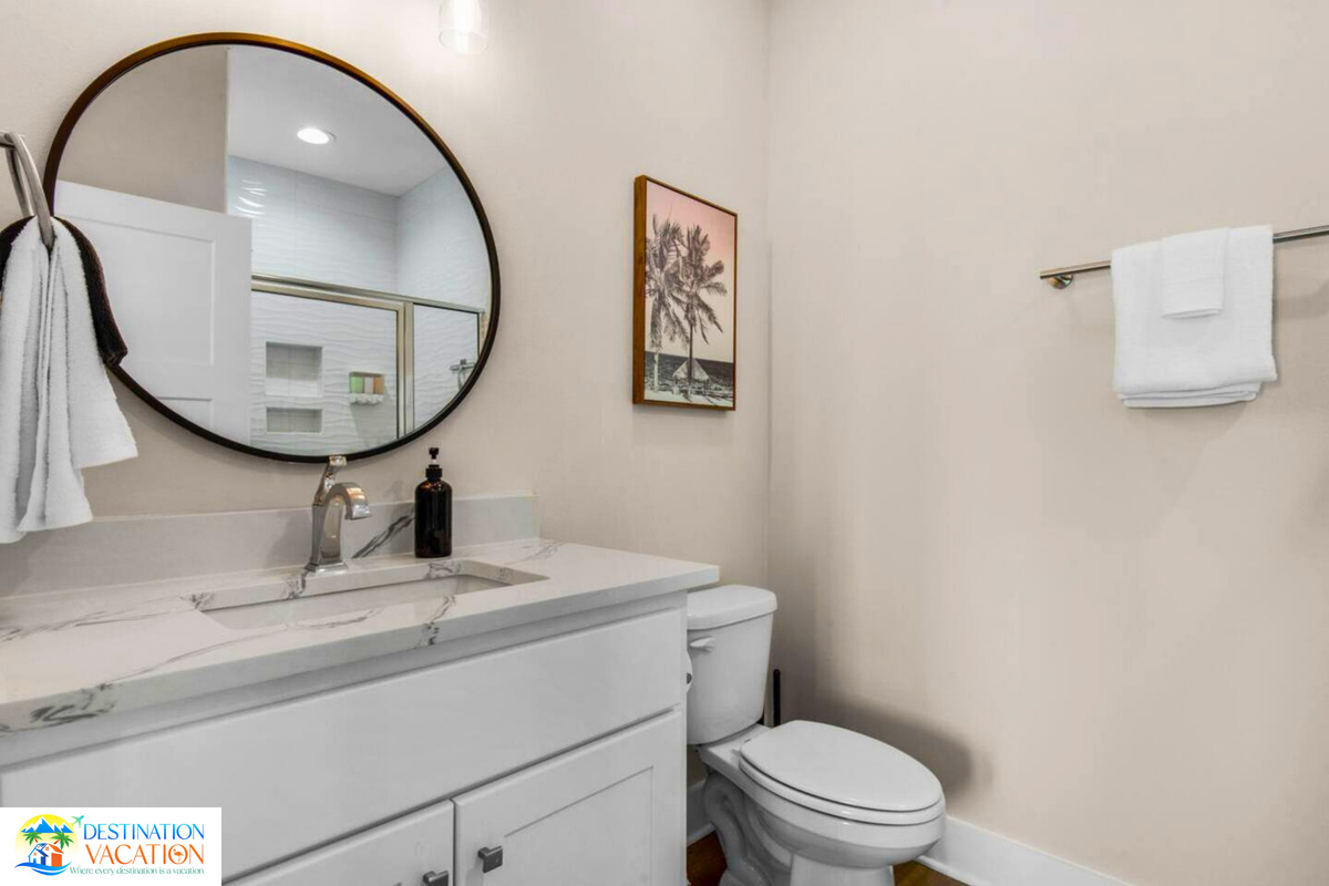 Clean finishes create a peaceful bathroom retreat.