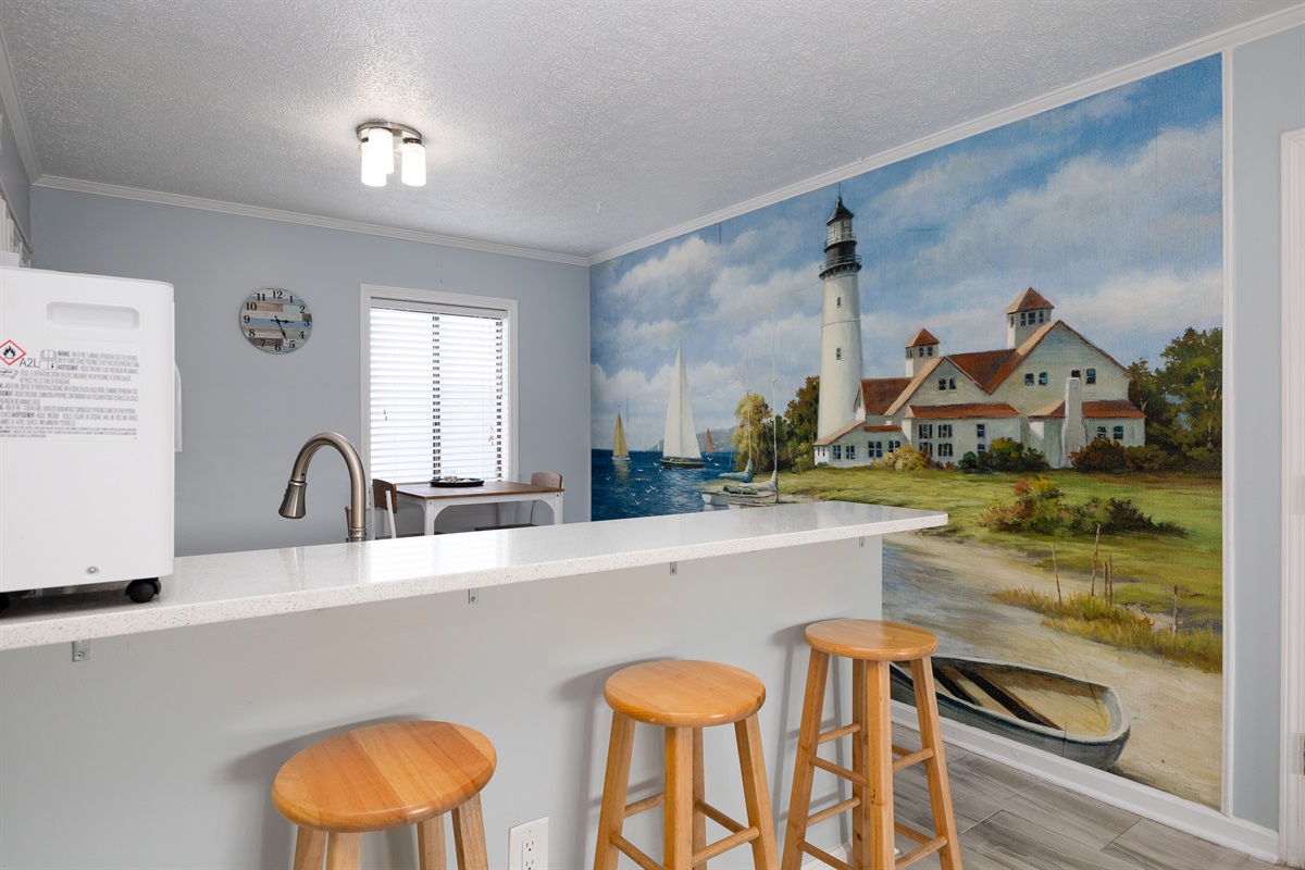 Welcoming view of the kitchen