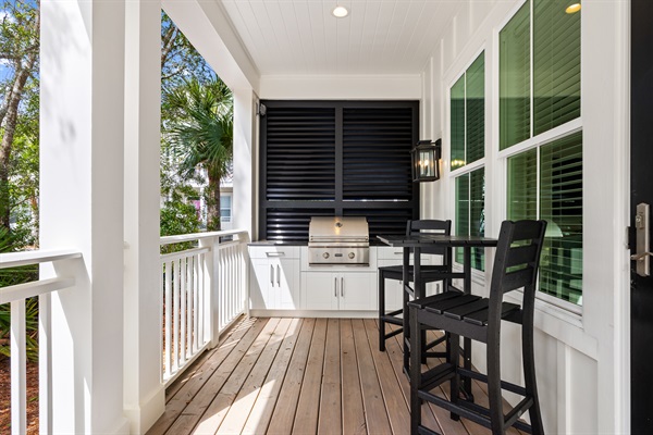 Fire up the grill, share a meal, and enjoy another beautiful evening at the beach. Hank loved good food and good company, and this porch is perfect for both