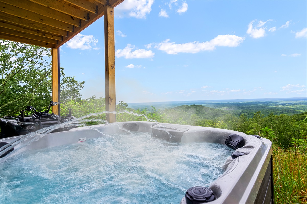 Ready to soak in the hot tub