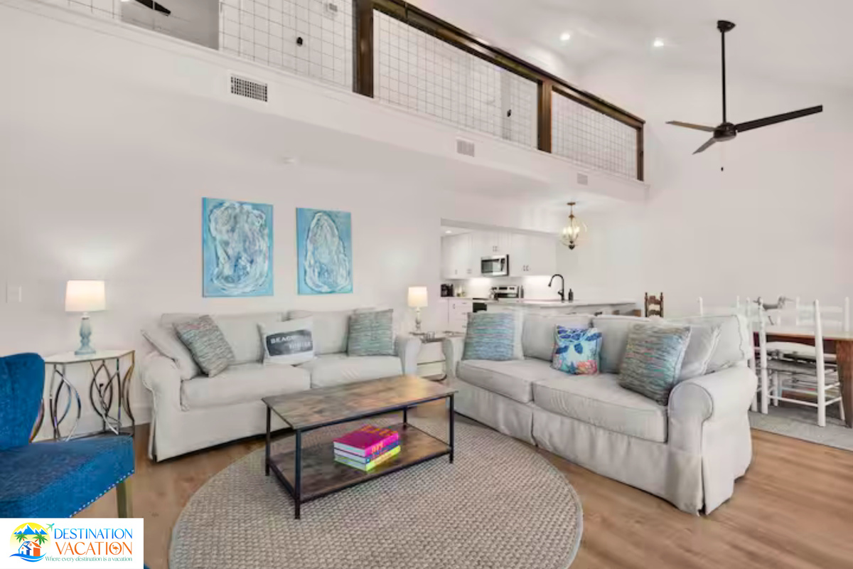 Relax in style beneath soaring ceilings and sunlight.