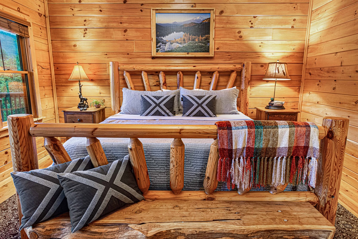 Mountain Comfort: Drift off to sleep in this spacious and inviting bedroom.