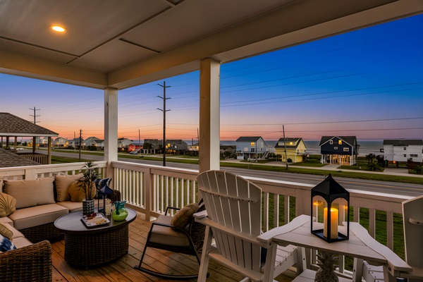 The upstairs patio is our favorite place to retreat!