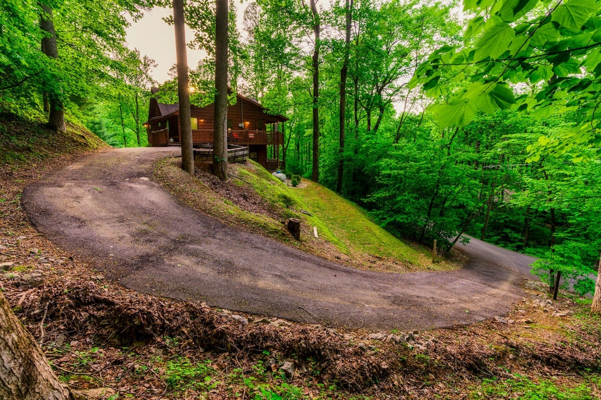 There are two private driveways.