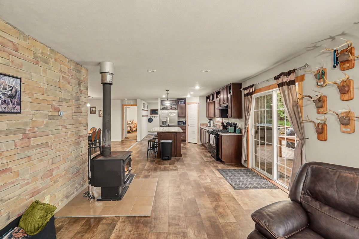 View of kitchen from living room.