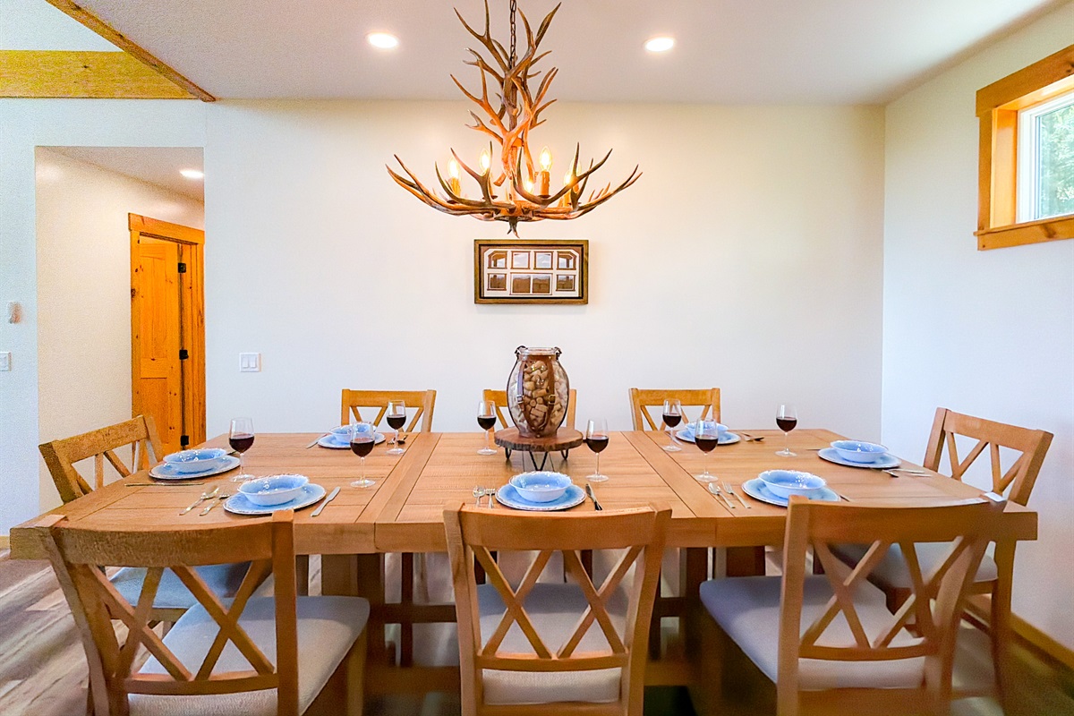 modern, rustic themed dining room