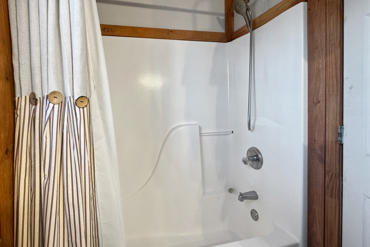 A refreshing shower after a day exploring — or after another long soak