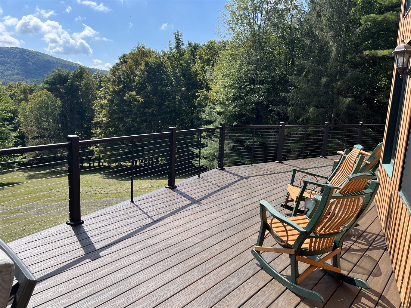 Great deck, awesome chairs, terrific view