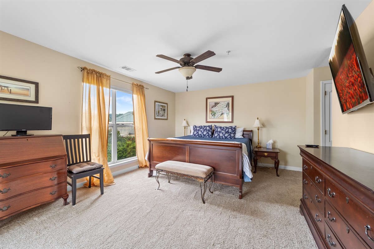 Primary Bedroom with lake views