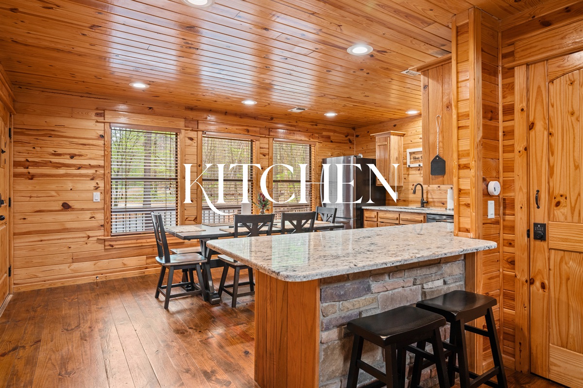 Just off the main living space, the kitchen keeps everything connected so you can cook while still being part of the conversation.