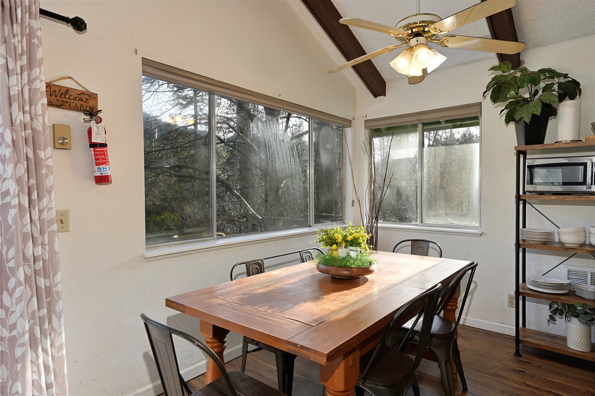 Dining area with a view.