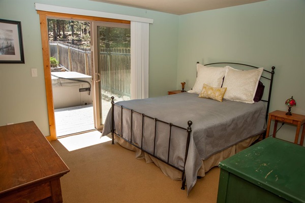 Bedroom #2: Queen bed (firm) in en suite opens to deck and hot tub