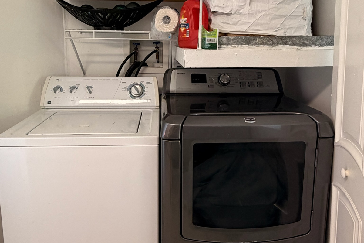 The laundry room is located in the kitchen.