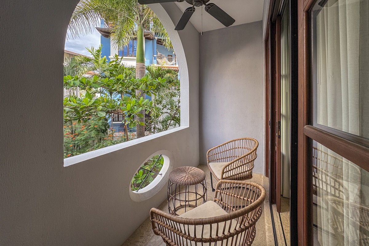 Private covered porch from primary bedroom.
