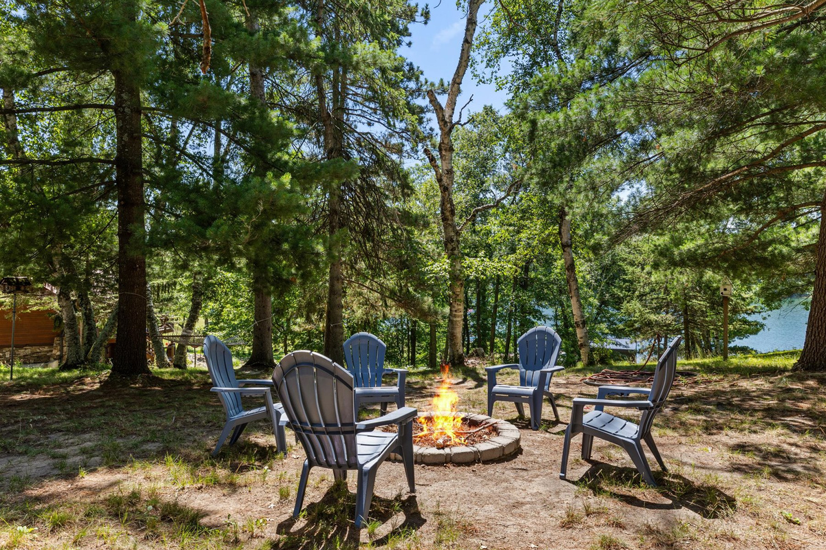 fire pit by house