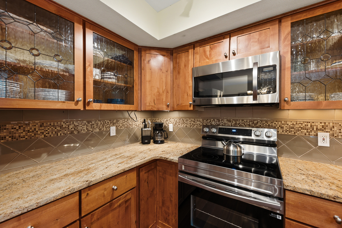 Kitchen detail. The homeowners used classic high-quality finishes in all areas of the home during its early 2000s remodel. 