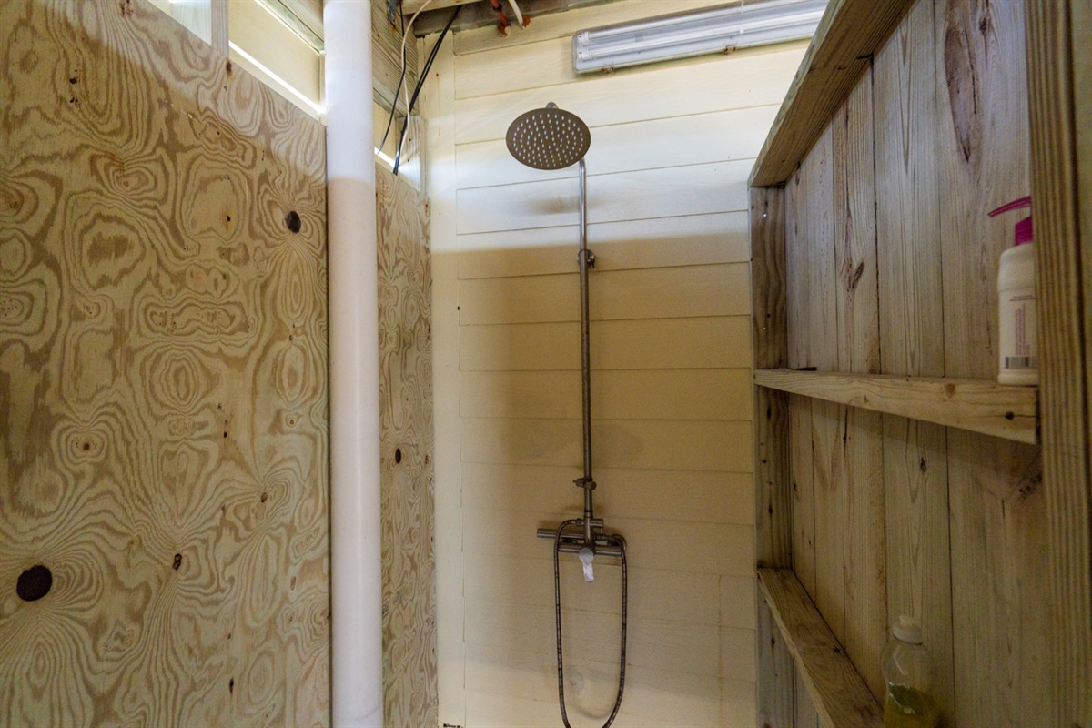 Inside Hot/Cold Shower in Garage Area all Enclosed