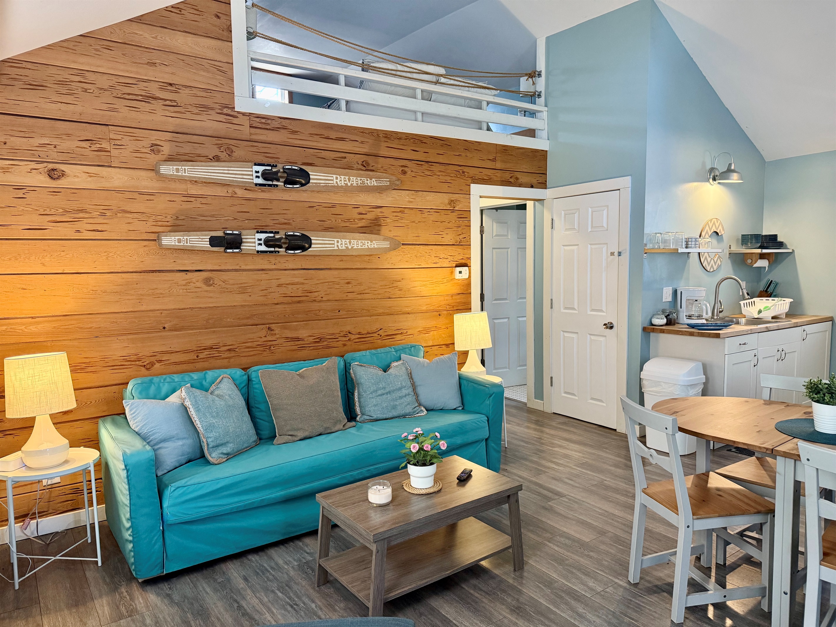 Living room with Queen sleeper sofa