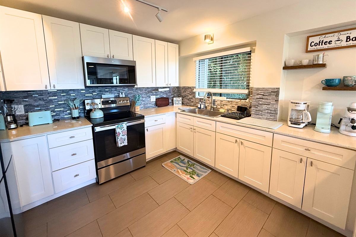 Large and well stocked kitchen for those times when you want to cook.