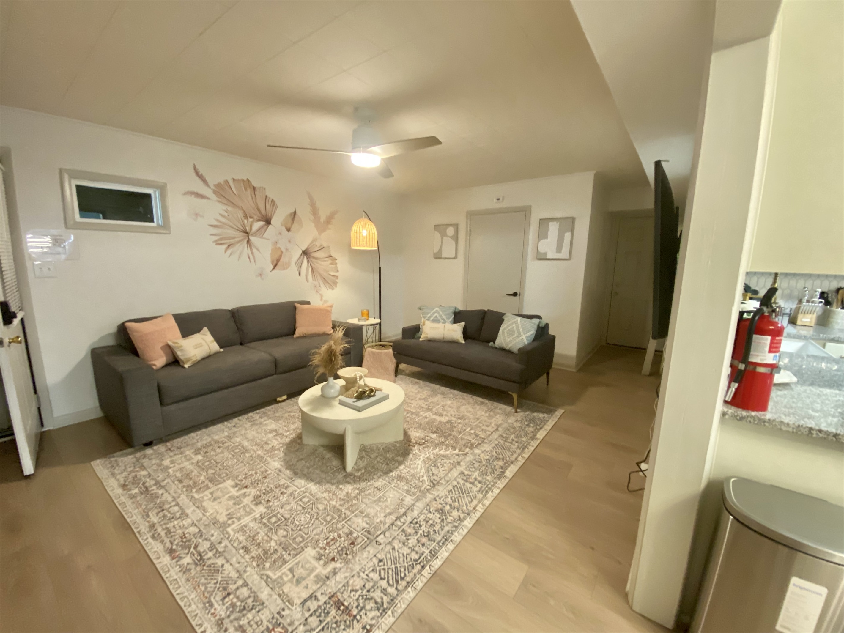 living room with a 50 inch TV.