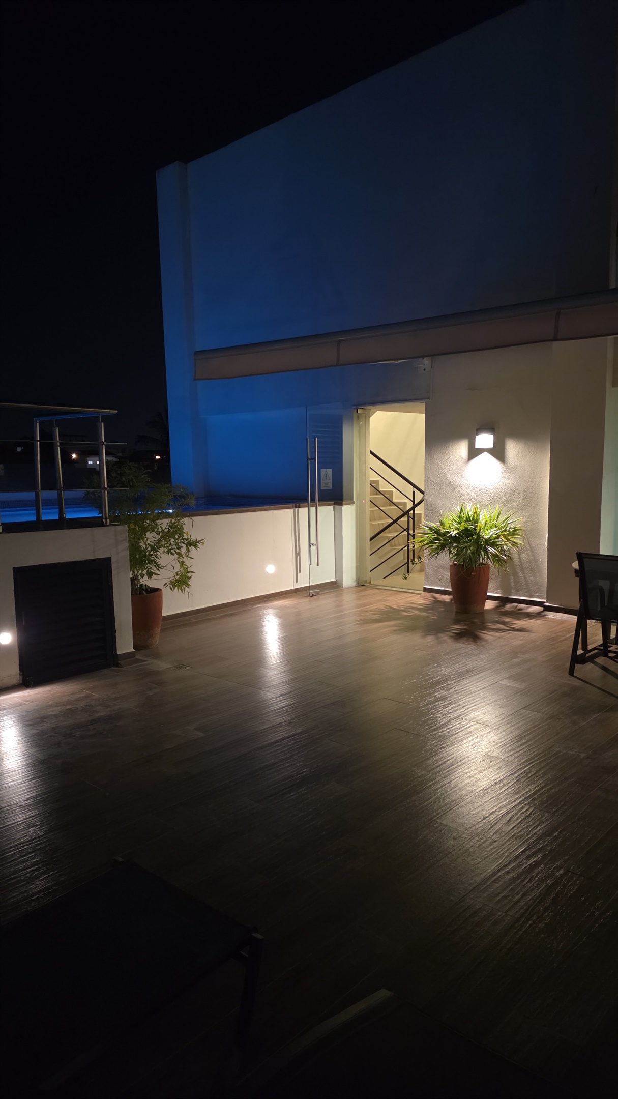 Roof top pool outside your front door.