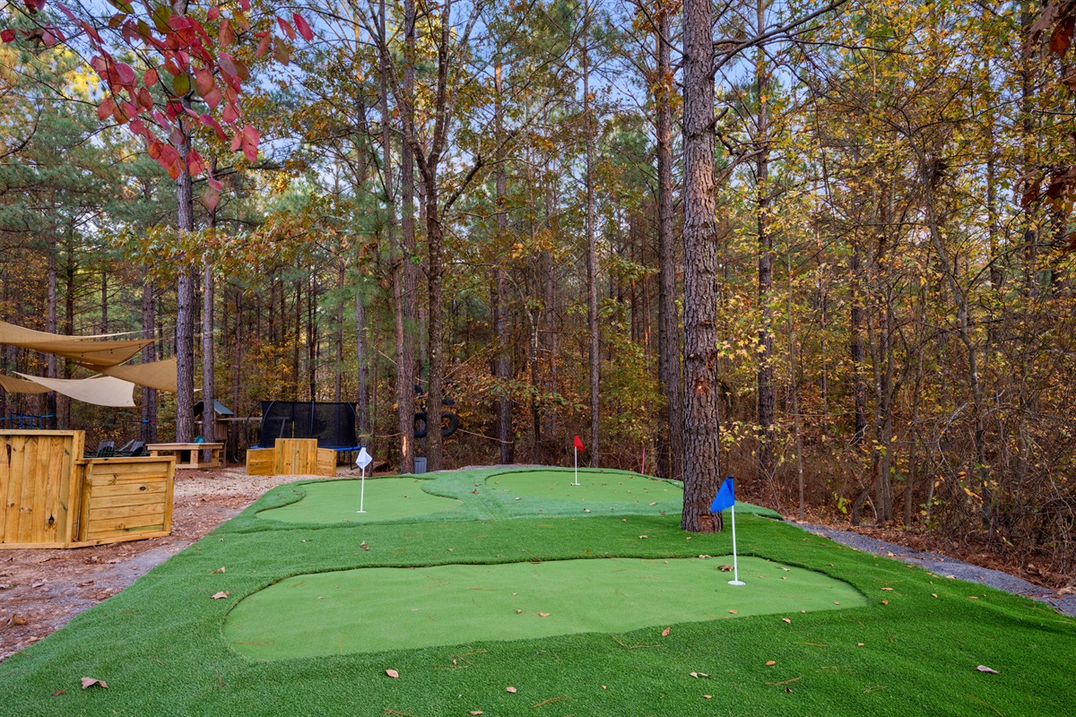 This brand-new putt putt green adds a fun twist to the outdoor space, giving everyone a chance to practice their swing, challenge each other, and enjoy a little friendly competition.