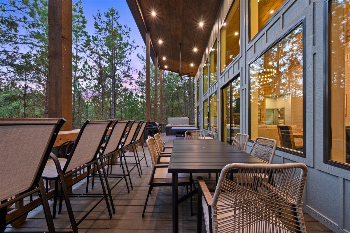 Enjoy outdoor dining at this inviting table that brings everyone together for food, fun, and conversation under the open sky.