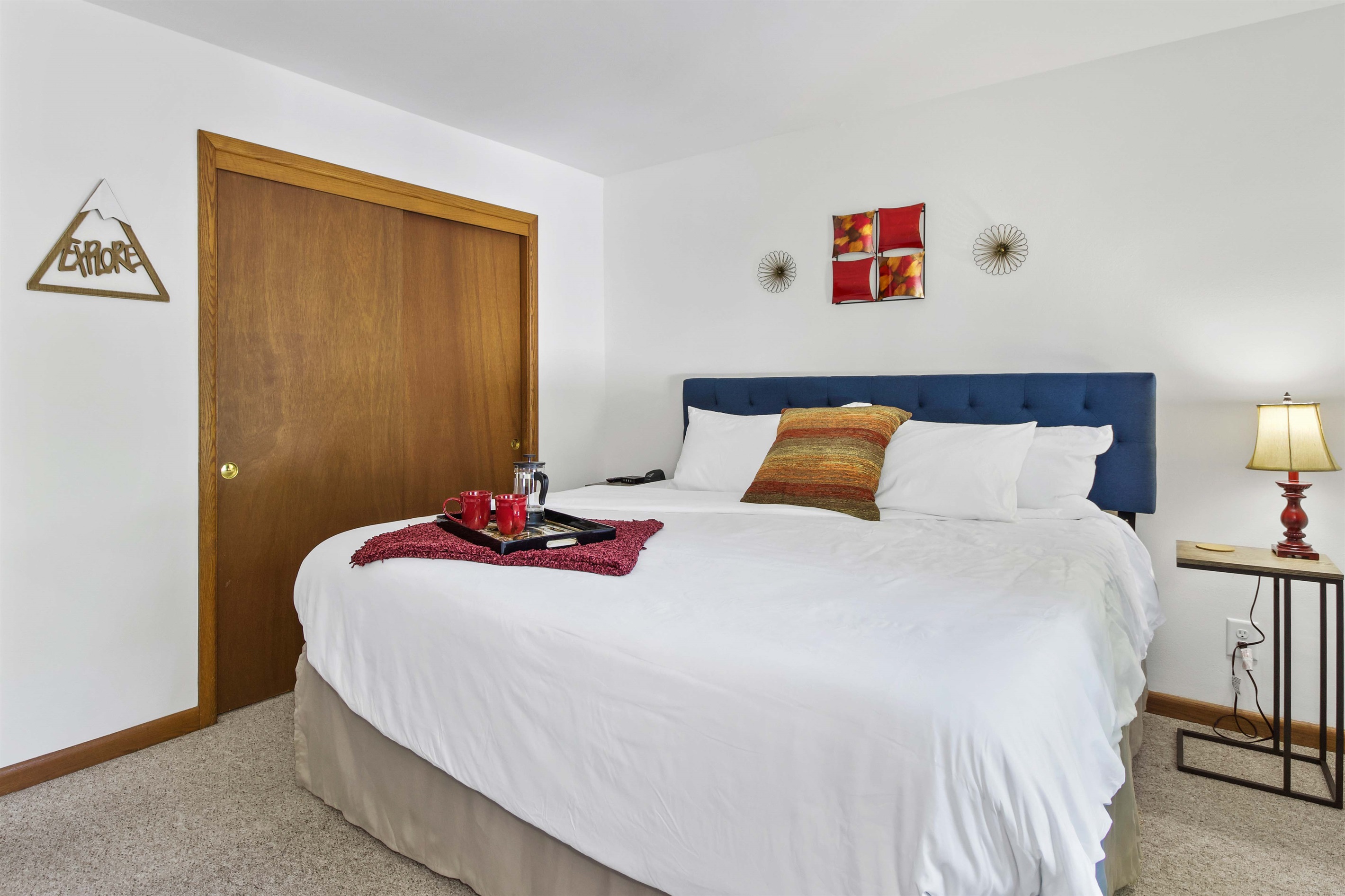 Roomy bedroom with the comfortable feeling of home.