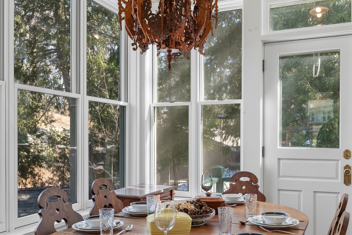 Unique chandeliers and sconces throughout the home. 