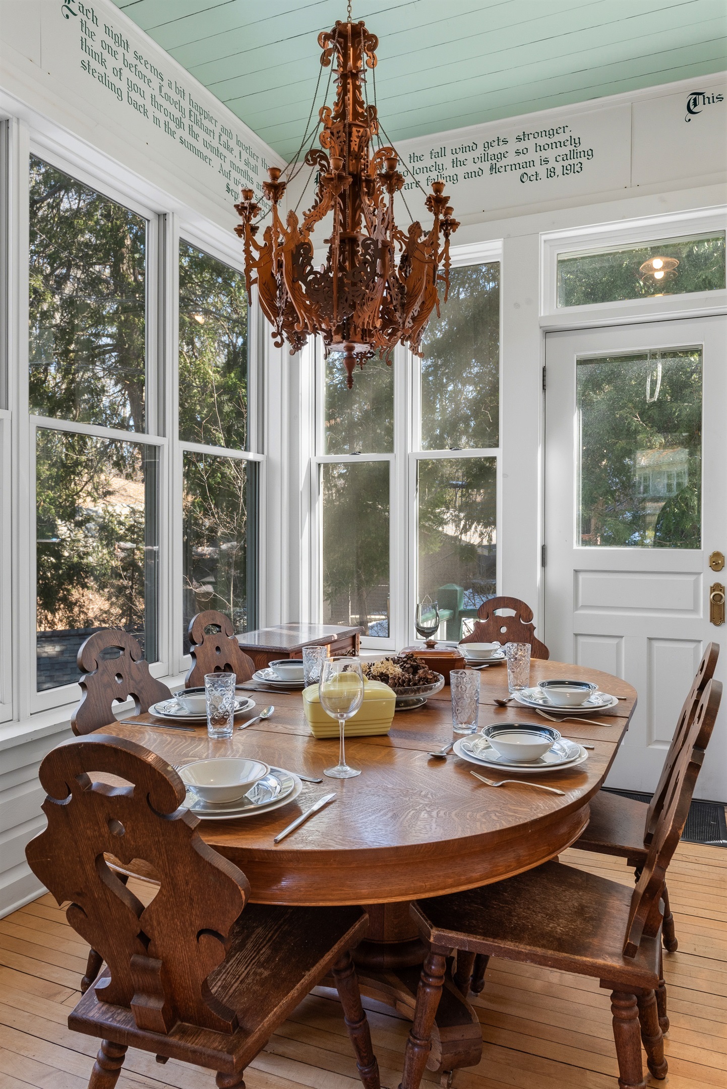 Unique chandeliers and sconces throughout the home. 