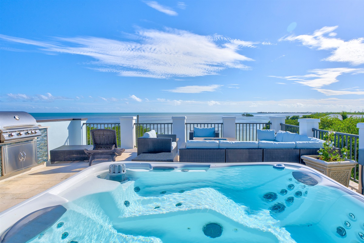 Feel the jets on your back on the roof top hot tub as you soak in amazing open ocean views.