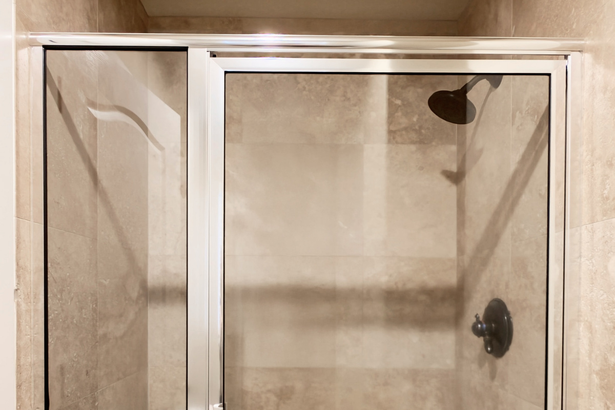 Primary bathroom shower.