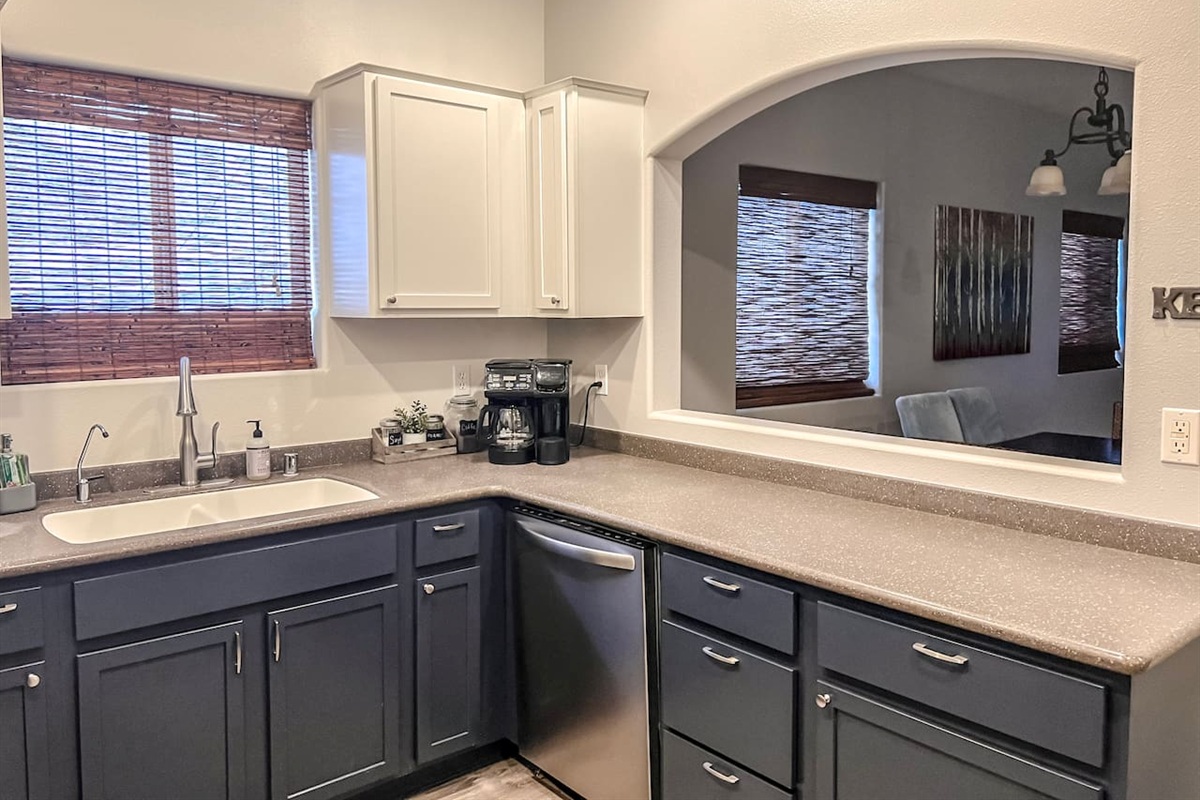 Kitchen view into the dinning area