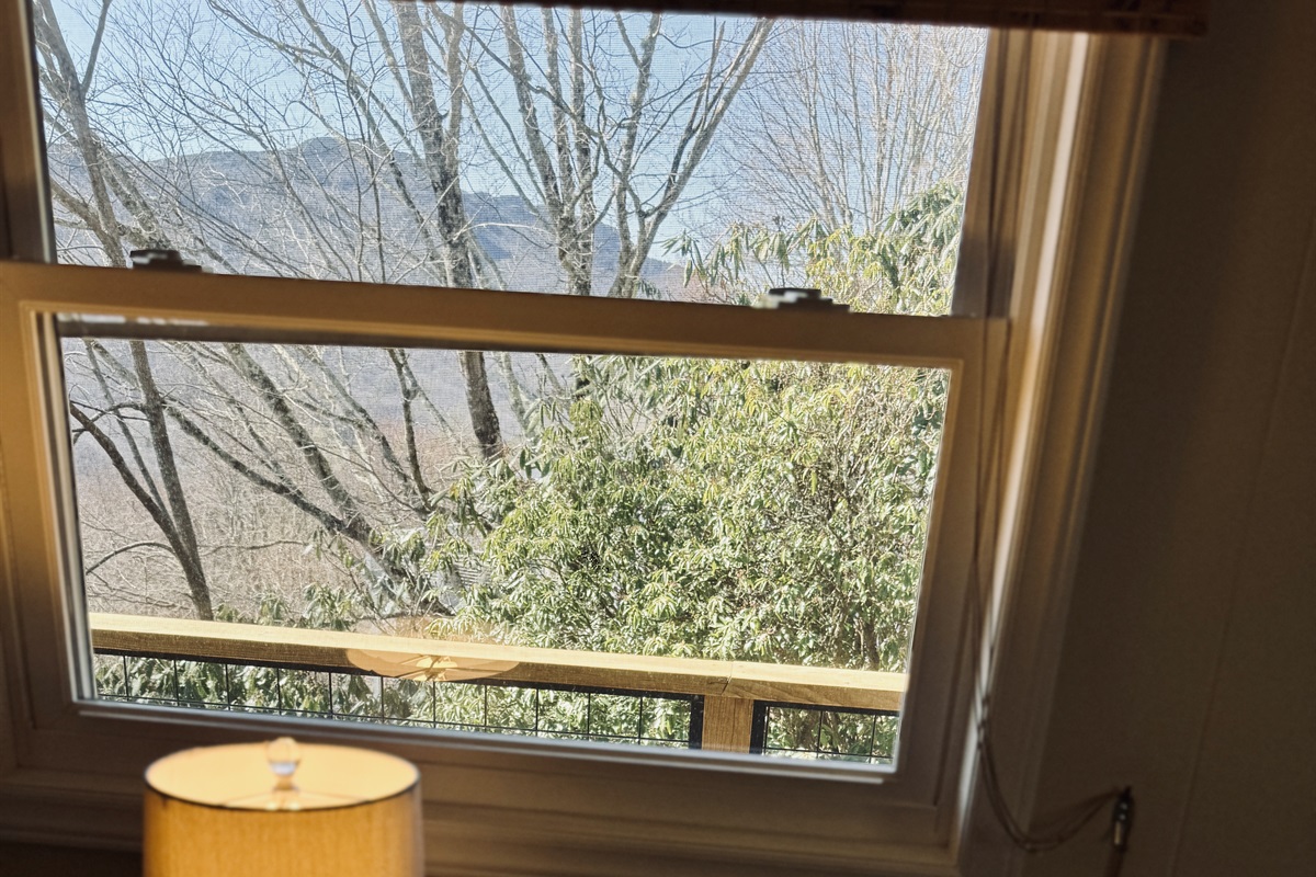 Our main floor King bedroom also has a seasonal view of the famous "Grandfather Mountain Profile View," right from your bedroom window!