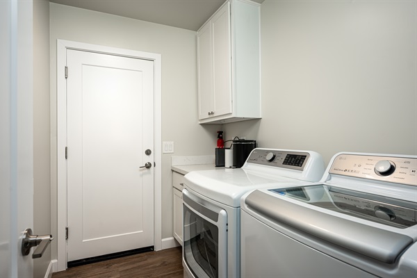 New large capacity washer and dryer serve your needs without having to leave home.