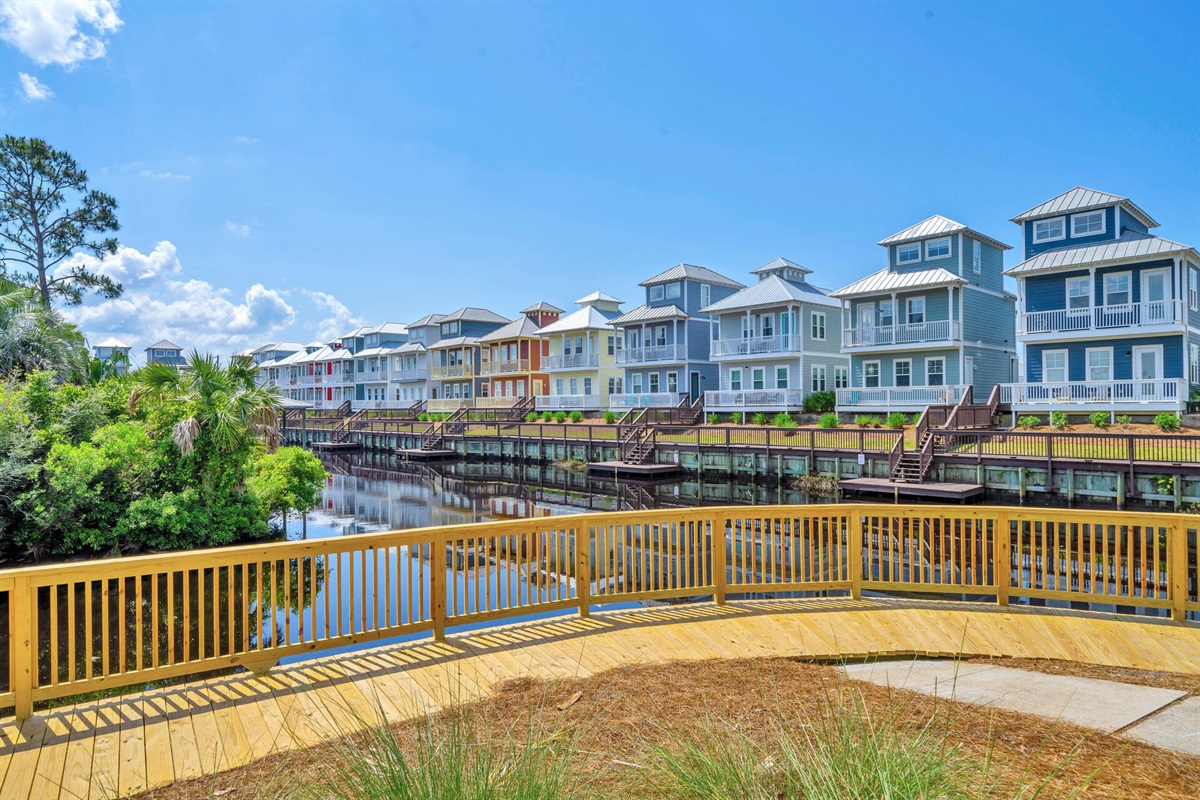 Boardwalk surrounding property. Perfect for fishing!