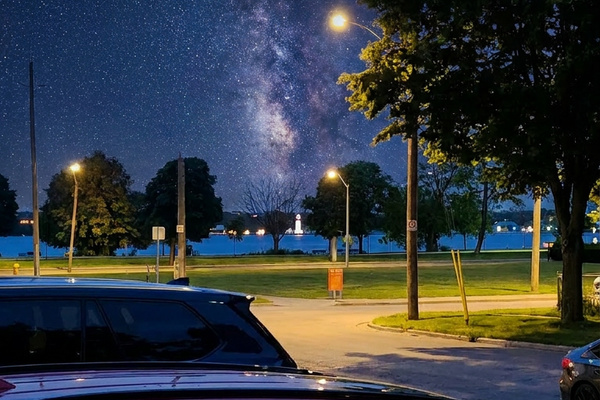 Night view toward Detroit