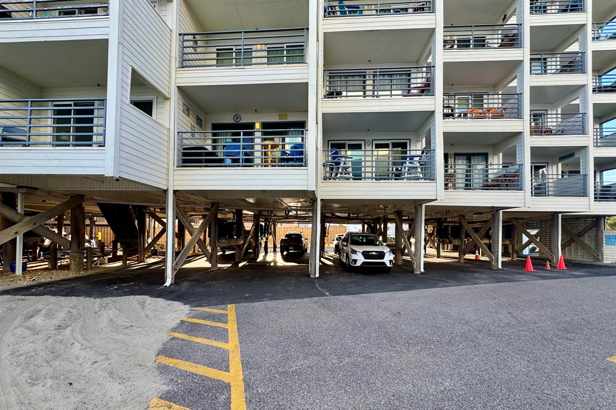 Parking under building