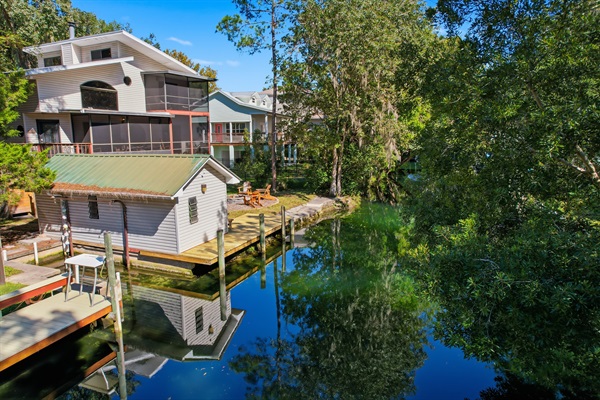 Boathouse, kayak launch and dock