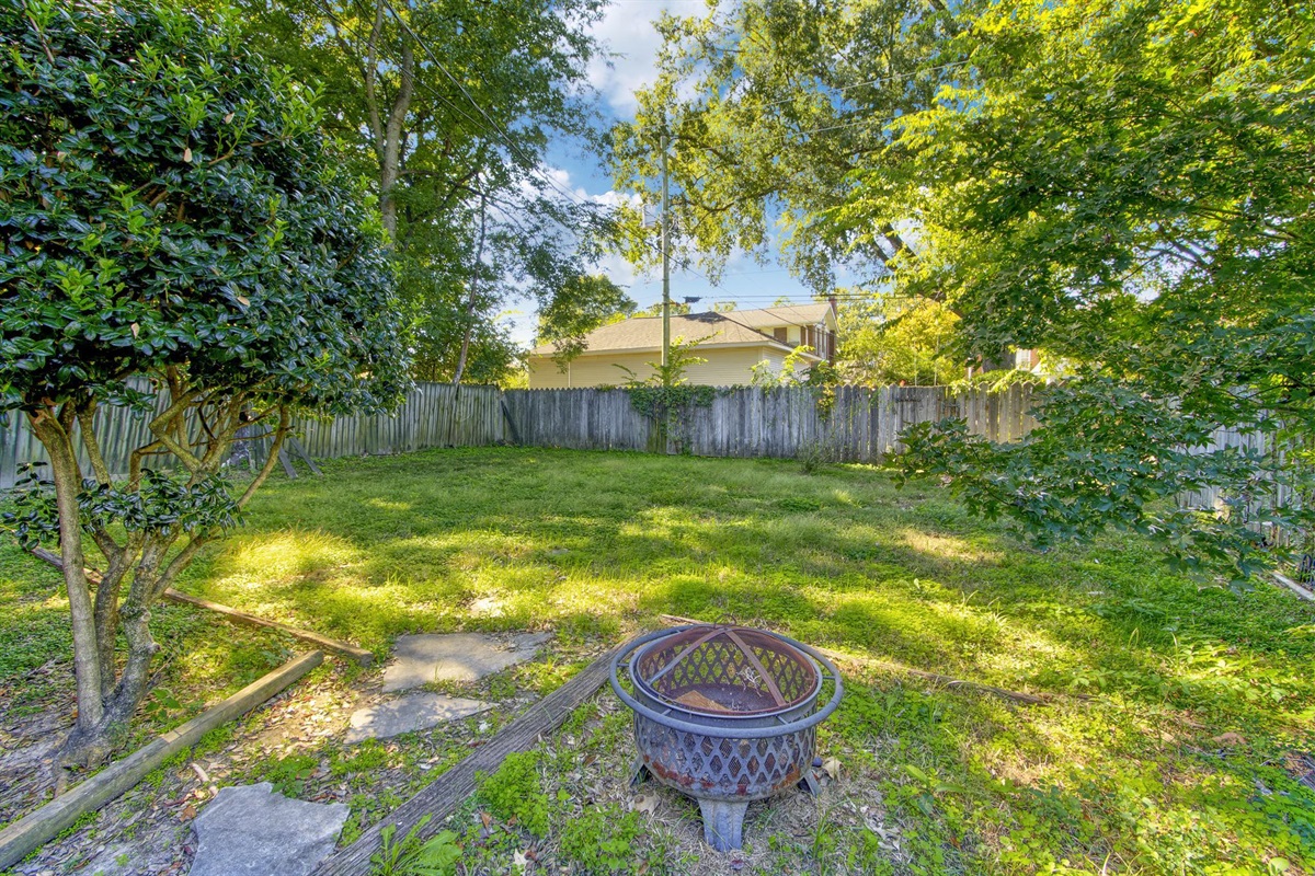 Fenced back yard