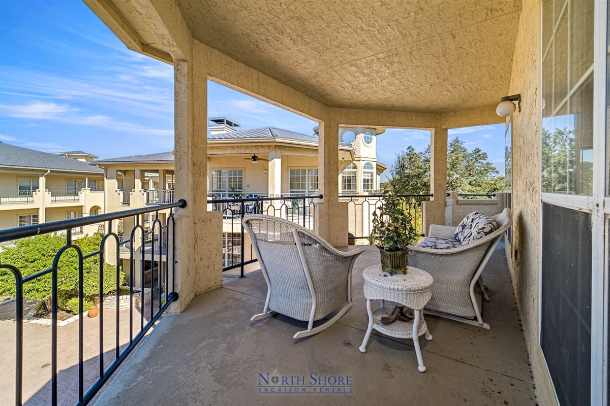 Large wrap Around Balcony with Multiple Seating Areas