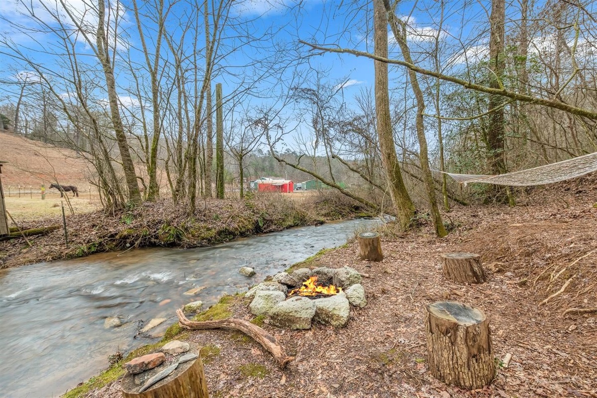 Trout creek with two firepits