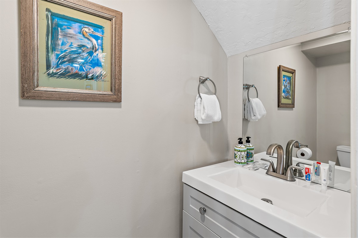 Half bathroom on the second level