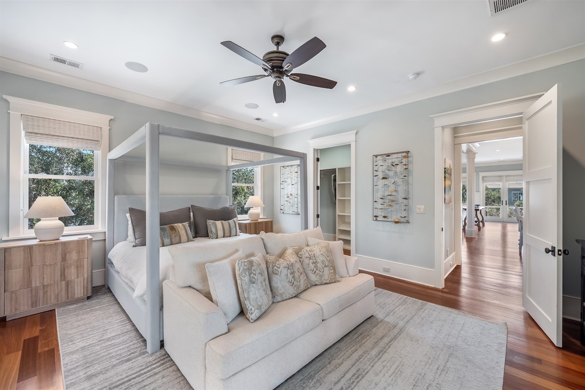 Bedroom 1: King Bed + Ensuite + TV Shore Thing | 4001 Palm Blvd | Isle of Palms, SC | IOP Escapes