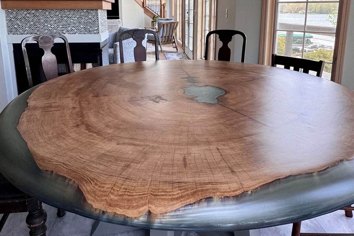  70" Live-Edge Sycamore Wood Table (matching custom chairs coming early summer)