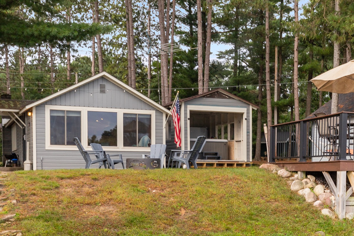 The front yard offers plenty of space for your fur babies to play and explore.