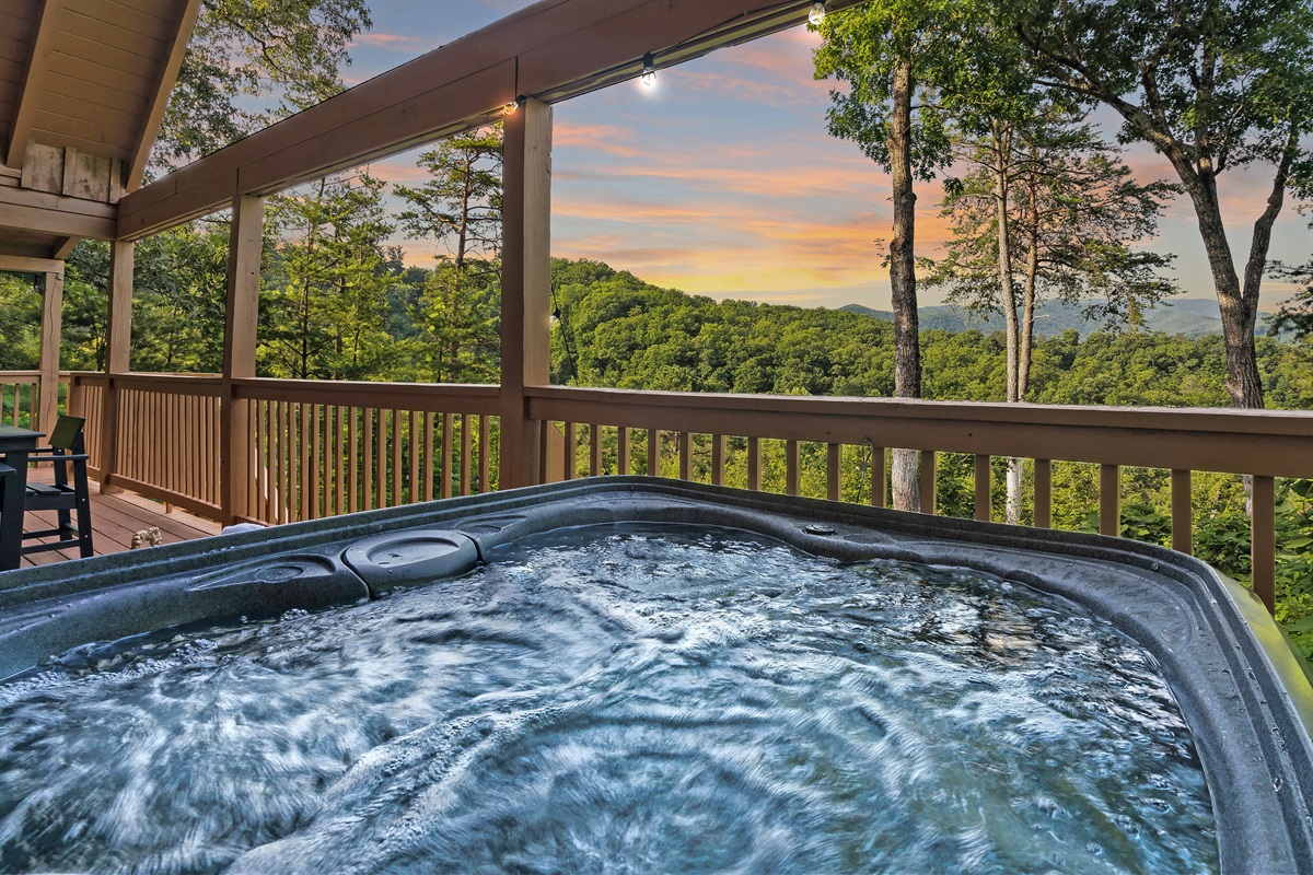 Take in the view from the hot tub.