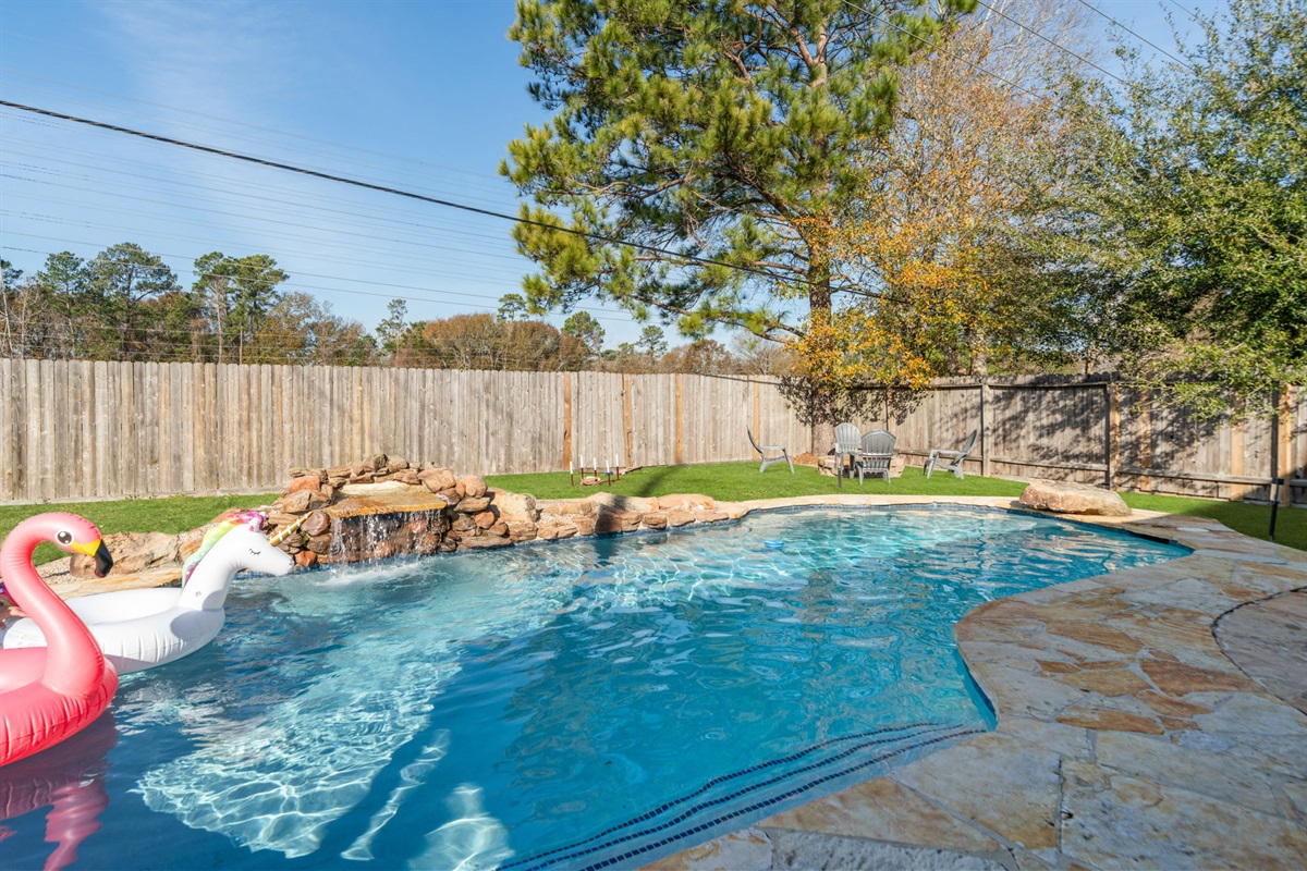 Resort-style backyard with private pool for unforgettable group memories.